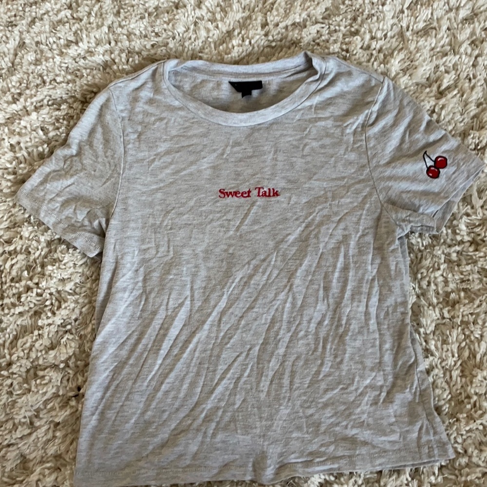 Top shop Cropped cherry graphic T- Shirt